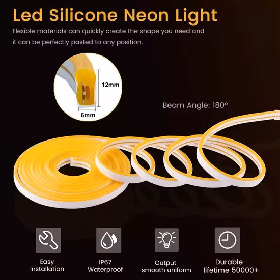 IP67 Waterproof Flexible Silicone Tube Neon Flex Rope Light LED Strip Lights